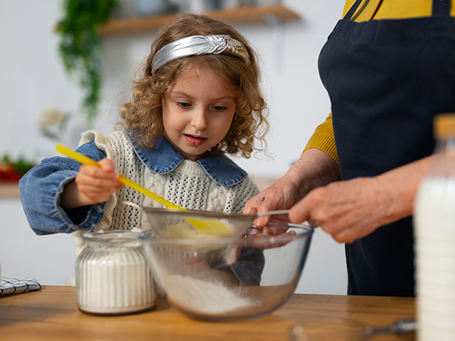 Объясните вашему ребенку, что нужно быть внимательным и осторожным во время готовки.